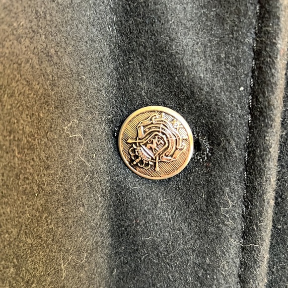 EUC Giacca Gallery Black Wool Blend Belted Trench Coat size M - Picture 5 of 11